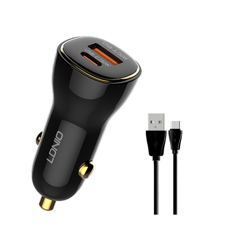 شارژر فندکی 60 وات الدینیو مدل C103 به همراه کابل USB-C مشکی رنگ تهران 1020