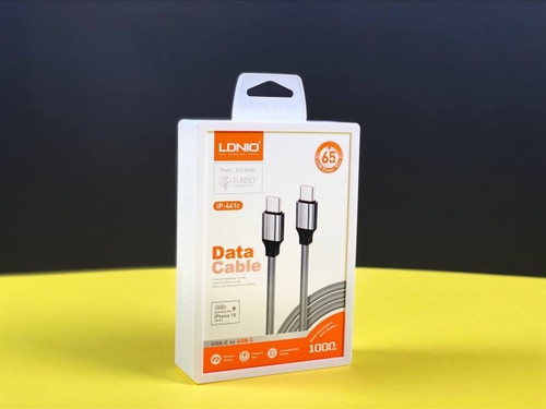کابل USB-C به USB-C الدینیو مدل LC-441c طول 1 مترخاکستری دو سرتایپ سی رنگ تهران 1020